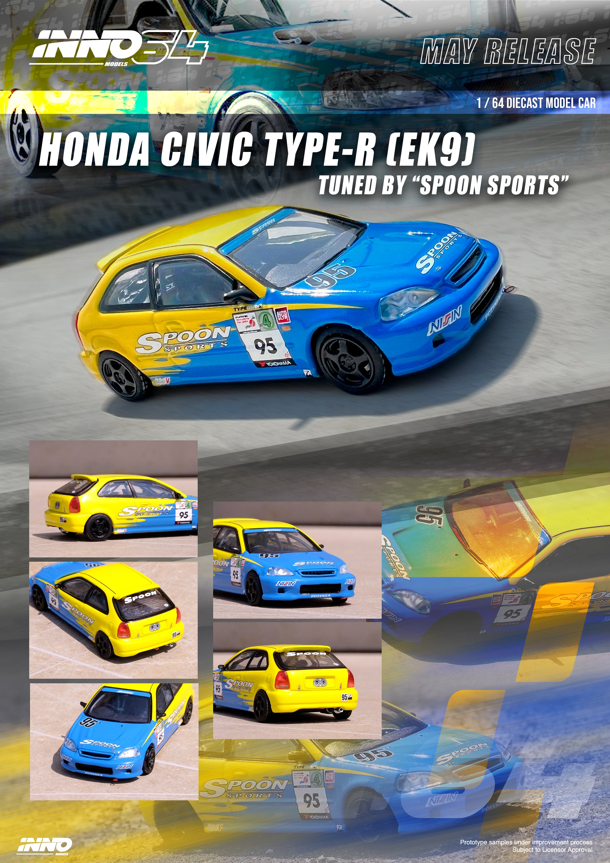 Inno64 1:64 Honda Civic Type-R EK9 Tuned by 