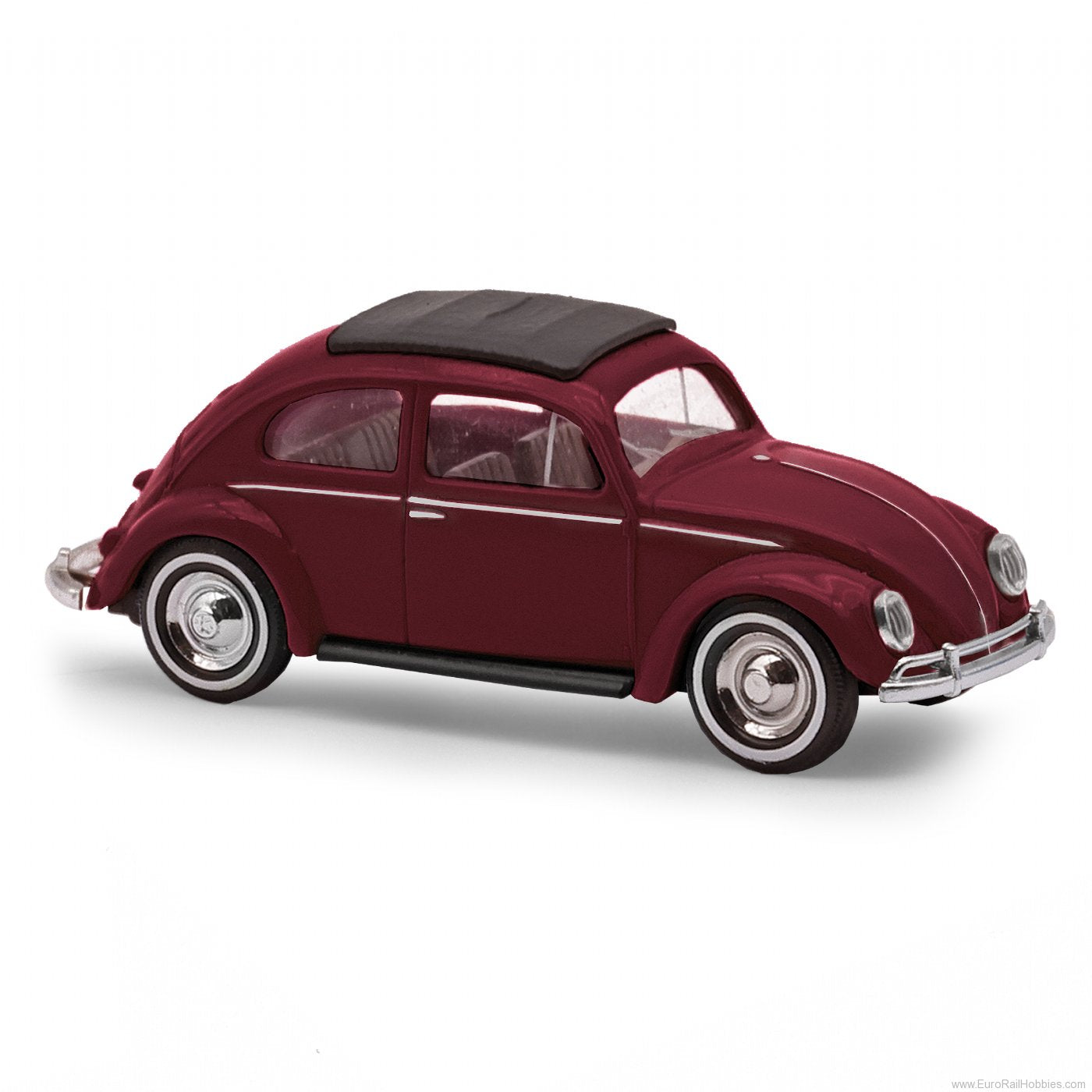 Busch 1/87 HO Volkswagen Beetle 1955 Oval Window (Wine Red) 52991