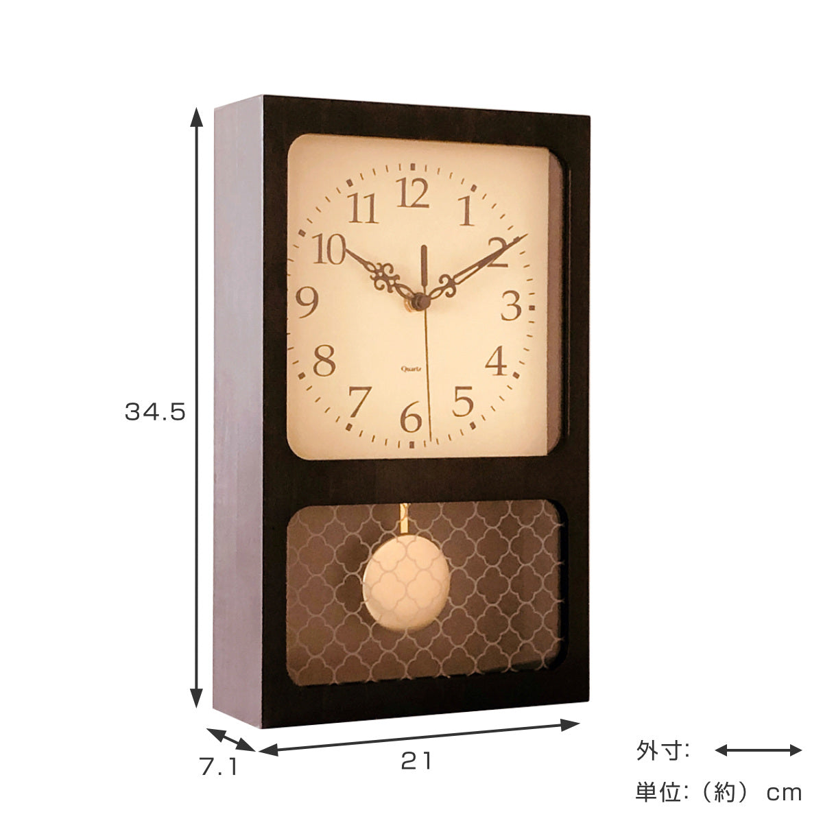 振り子時計 レクタングル 木製 北欧風 – ハウジー