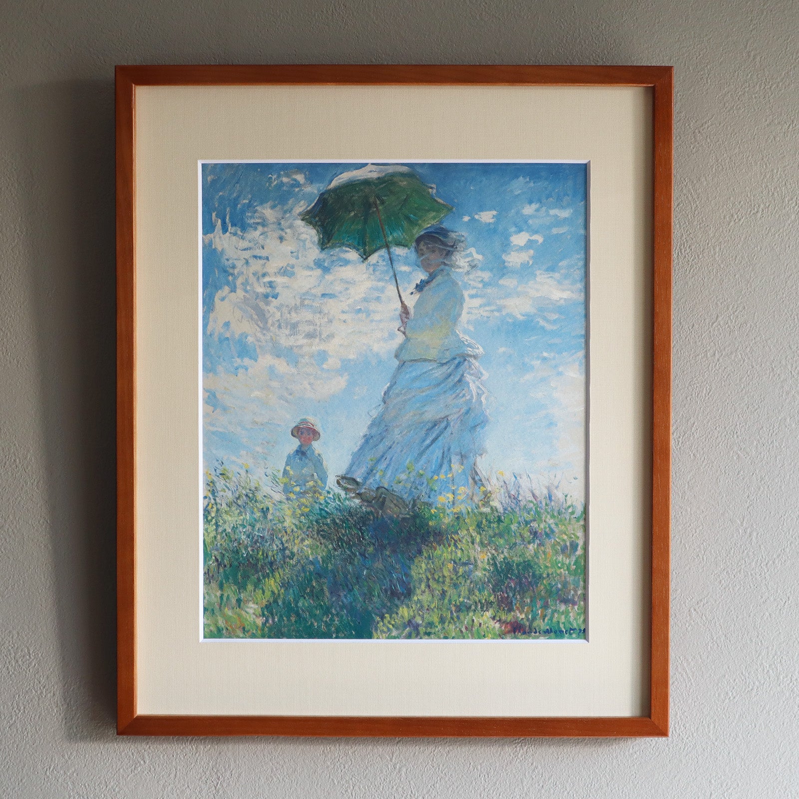 クロード・モネ 「散歩、日傘をさす女性」アートポスター（フレーム