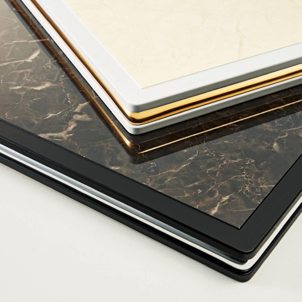 ST-011 メラミン化粧板 モール入 天然木エッジ｜プロシードのテーブル