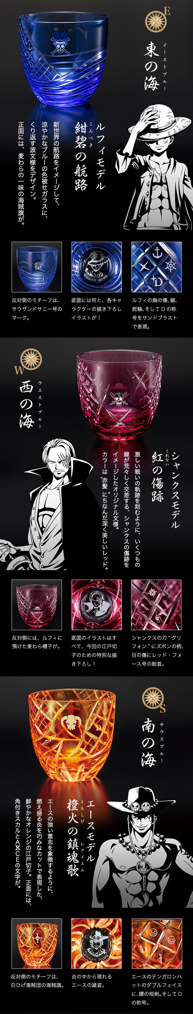 ワンピース 江戸切子グラス／プレミアムキャラクターグッズ通販サイト