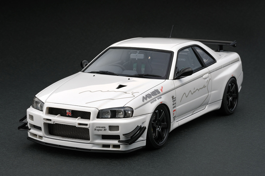 IG0348 1/18 Nissan Skyline GT-R Mine's (R34) White | LINE UP