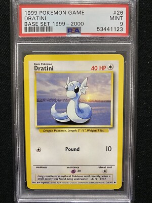 1999-2000 Pokemon Base Set 4th Print Dratini 26/102 PSA 9 Mint | eBay