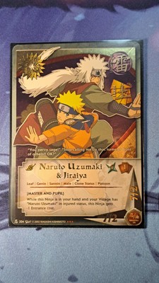Naruto CCG Naruto Uzumaki & Jiraiya #204 Super Rare Gold Foil