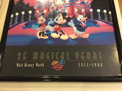 Walt Disney World Magic Kingdom 25 magical years framed poster