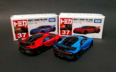 Tomica ~ No.37 BUGATTI CHIRON PUR SPORT 初回+ 一般 (Red / Blue)~ 1
