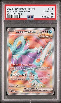 PSA 10 Walking Wake Ex Ultra Rare #189 2024 Pokemon Tef Temporal