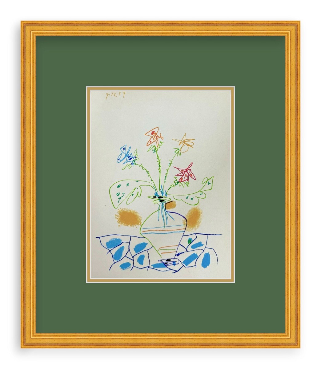 Pablo Picasso - Vase de Fleurs - 1957 Framed Dated - Work or Home