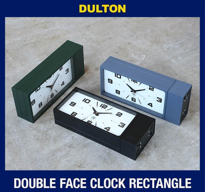 Dulton Double Face Rectangle Wall Clock Black H21-0362BK Japan
