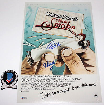 CHEECH & CHONG SIGNED 'UP IN SMOKE' MOVIE POSTER TOMMY MARIN