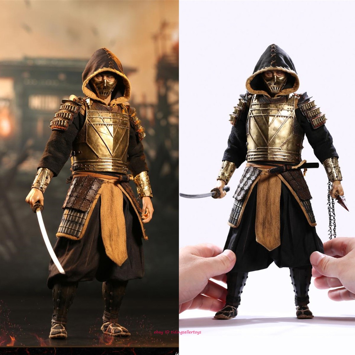 POPTOYS Warrior 1/6 Mortal Kombat Scorpion Copper Leather Handmade