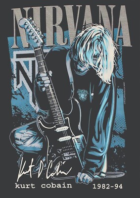 KURT COBAIN NIRVANA REPLICA CONCERT POSTER QUALITY PHOTO PAPER OR