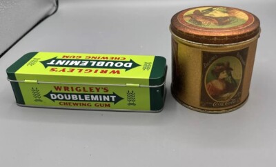 Wrigley's Doublemint Green Hinged Tin Chewing Gum Metal Storage