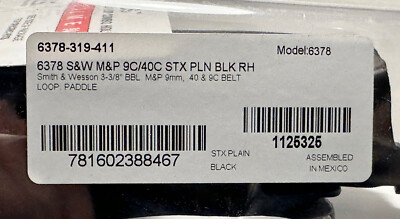 Safariland 6378 ALS Paddle / Belt RH Concealment Holster: S&W M&P
