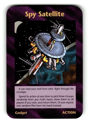Spy Satellite Card INWO Illuminati New World Order Assassins Game