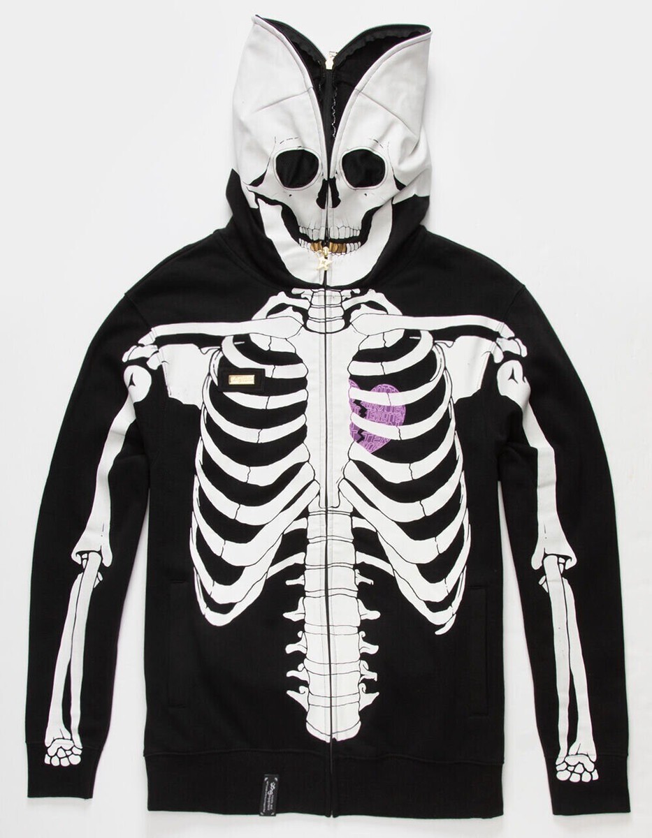 LRG Dead Serious Zip Up Skeleton Hoodie Black Size 3XL XXXL | eBay