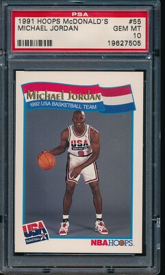 PSA 10 MICHAEL JORDAN 1991-92 Hoops McDonald's #55 Olympic Team