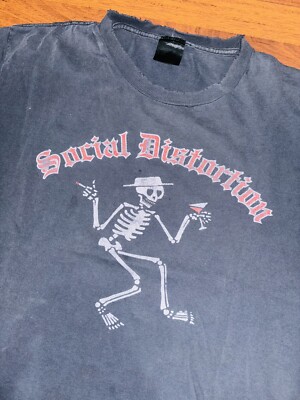 Vintage 90s Social Distortion Band T-Shirt Punk Rock Giant Tag Sz