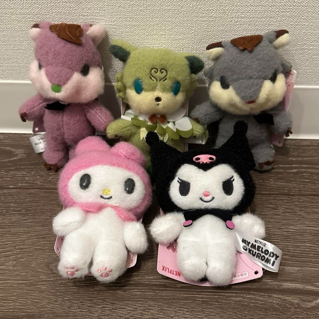 Netflix series My Melody & Kuromi Mascot SET 5 Plush 14cm Fluffy