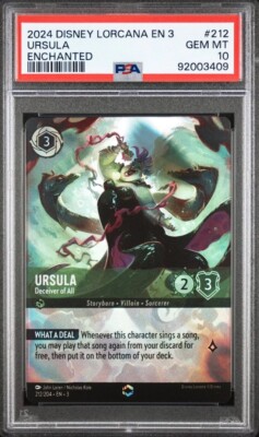 PSA 10 GEM MINT 2024 Disney Lorcana Ursula Enchanted Into the