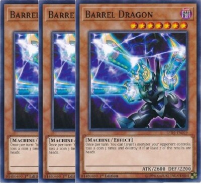 Yugioh - Barrel Dragon x 3 - 1st Edition NM - Plus Free