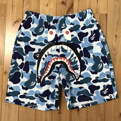 BAPE Shark sweat shorts ABC camo Blue A Bathing Ape Size M | eBay