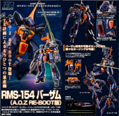 HG 1/144 RMS-154 BARZAM A.O.Z RE-BOOT Ver Model Kit PB Premium
