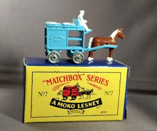 Vintage Matchbox Series No. 7 Horse-Drawn Milk Float Wagon Blue