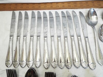 75 pcs Reed & Barton Royal Britannia Stainless Steel Flatware w