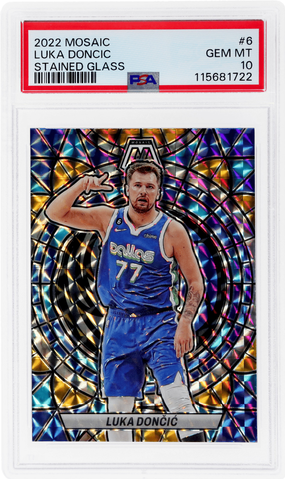Luka Doncic 2022 Mosaic #6 Stained Glass /(SSP) Price Guide
