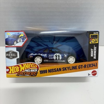 Hot Wheels Pullback Speeders 1999 Nissan Skyline GT-R R34 - New