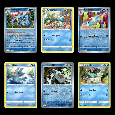 6x Feraligatr Croconaw Totodile Lot 41 Temporal Forces Pokemon