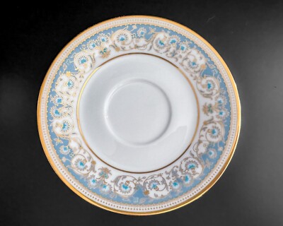 Noritake Polonaise 2045 Tea Cup Saucer Set Gold Blue Japan Vintage