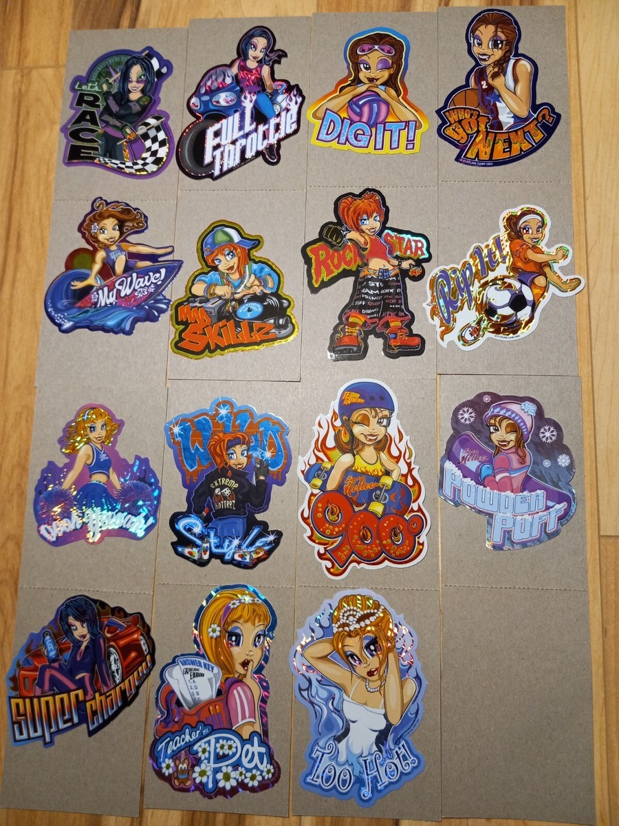 Extrem Hotteez Y2K Girls 2003 Vending Stickers - Full set of 15