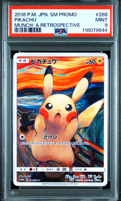 PSA 9 Pikachu Scream Munch Full Art Promo 288/SM-P Japanese