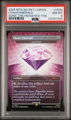 PSA 8 Chaos Emerald (7034) Purple - Foil Lotus Petal - Sonic