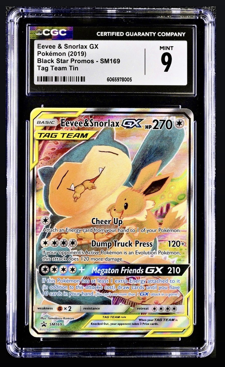 Pokémon 2019 Eevee & Snorlax GX SM169 Tag Team Tin Black Star