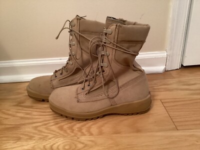 Wellco Mens Military Tan boots , Size 6.5 R ~ Flame resistant