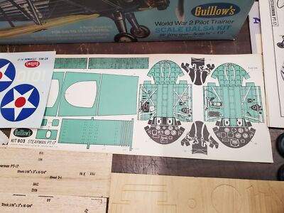 Vtg Guillows Stearman PT-17 Pilot Trainer Balsa Wood Flying Kit