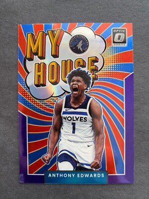 2021-22 Panini Donruss Optic Anthony Edwards MY HOUSE Purple Prizm