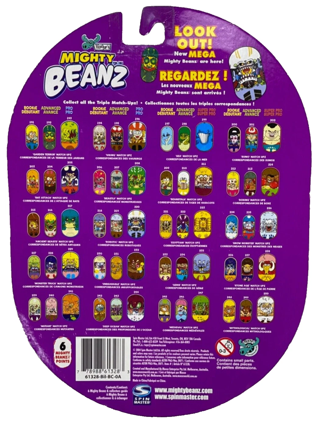 Moose's Mighty Beanz Original Series-4 Starter Pack 6 Beanz Spin