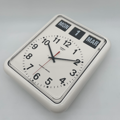 TWEMCO BQ-12A Wall Clock Flip Perpetual Calendar White 15