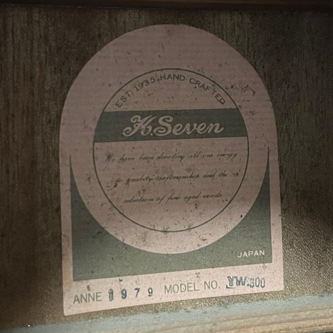 Acoustic Guitar K.Seven YW300 Natural Made in 1979 Japan with Soft