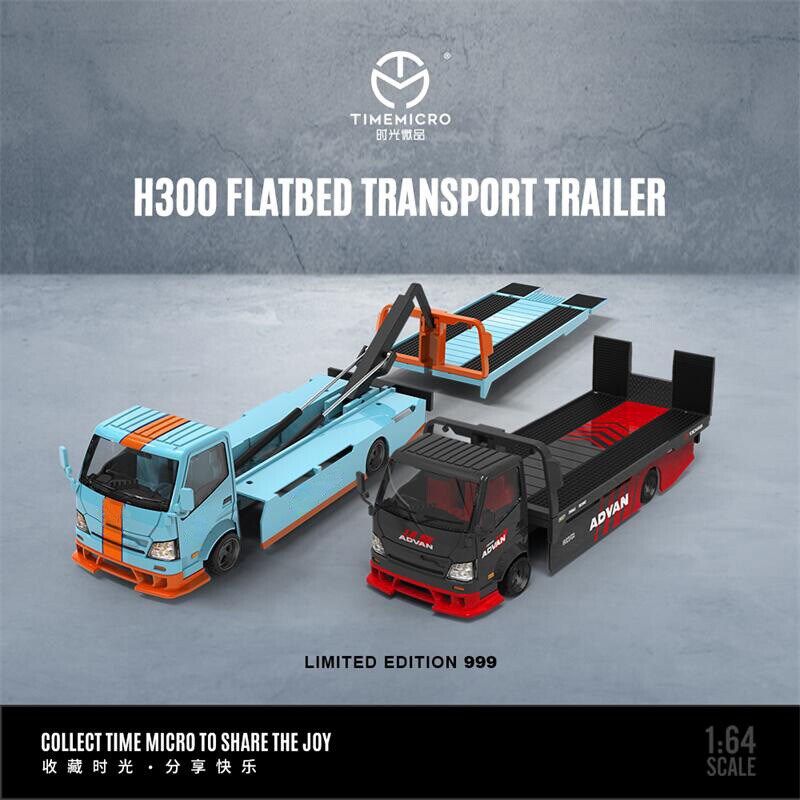Time Micro 1:64 H300 flatbed transport trailer Diecast Model Car