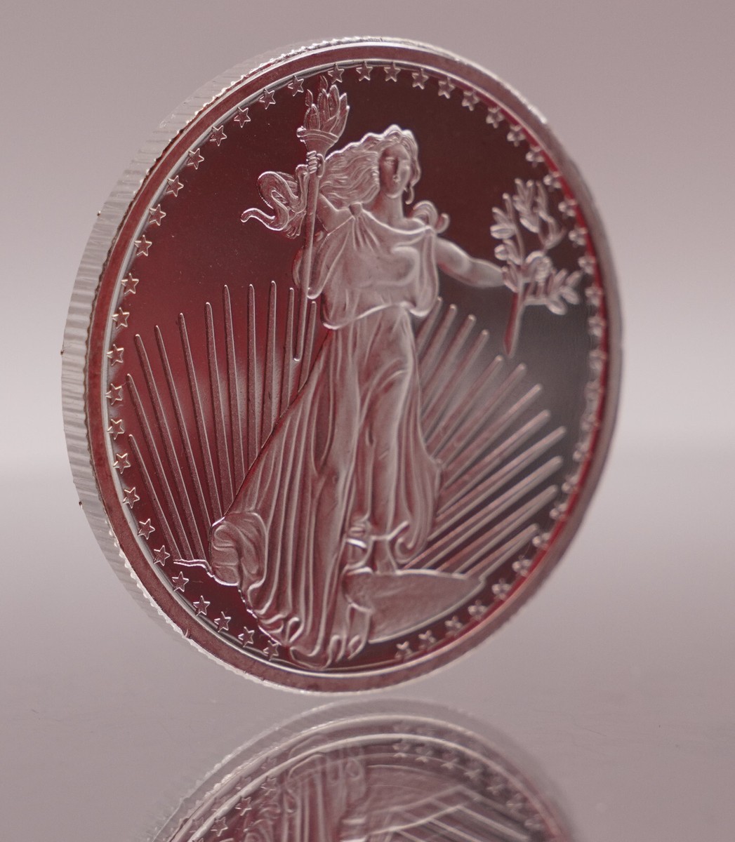 SilverTowne Eagle Walking Lady Liberty 1oz 999 FINE Silver art bar