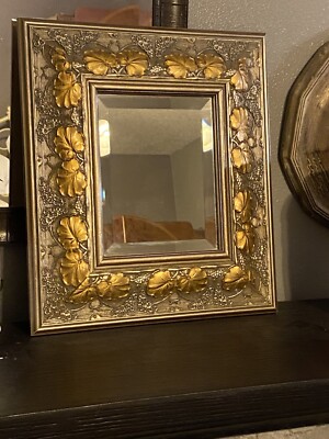 Windsor Art Mirror VTG Gold Gilded Frame, Beveled 18” X 16”/ 9.5”X