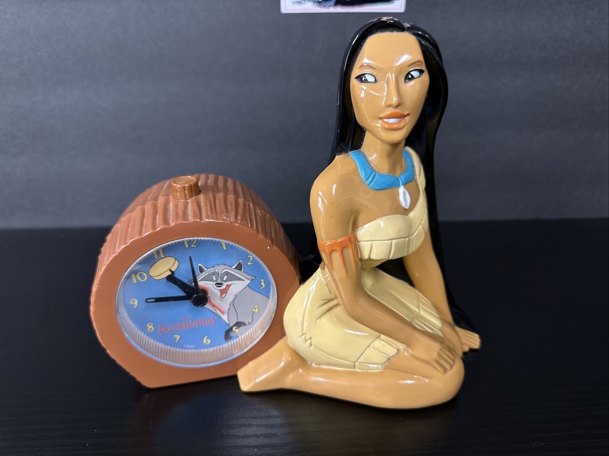 Vintage 1995 Walt Disney Pocahontas Alarm Clock. Tested Works