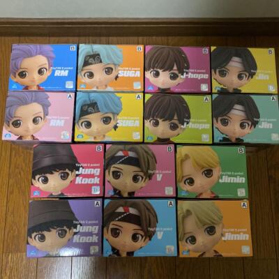 BTS TinyTAN Q Posket Figure A.B color Set of 14 Banpresto Qposket