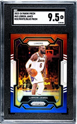 2023-24 Panini Prizm - LeBron James #63 Red White & Blue Prizm for